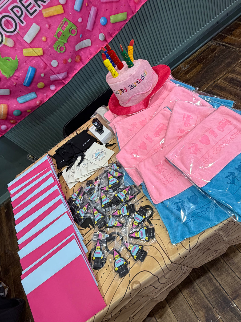 Pink and Blue Birthday Microfibre Towels