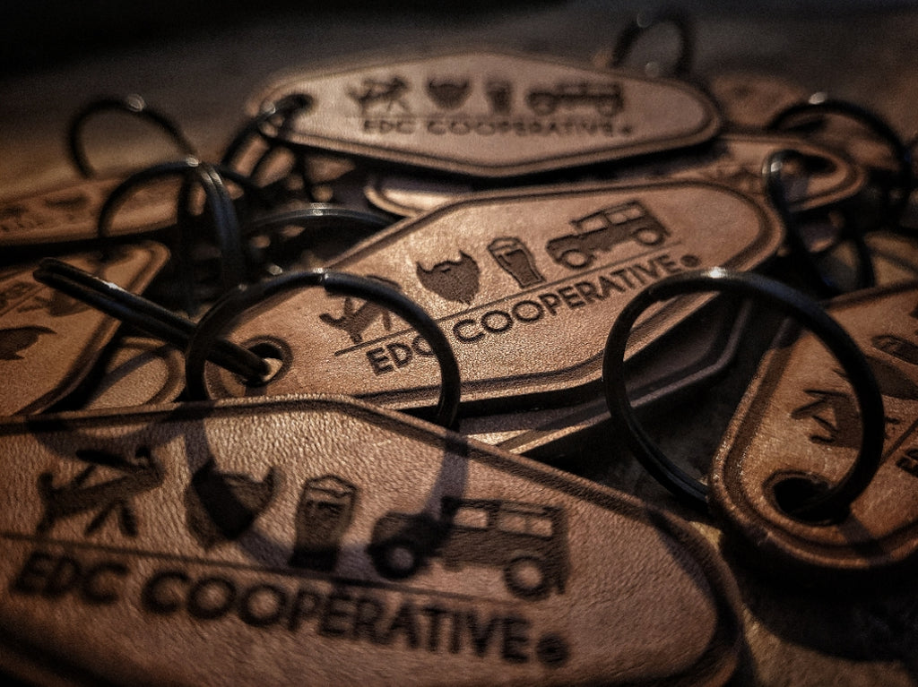 Leather Hotel key tag